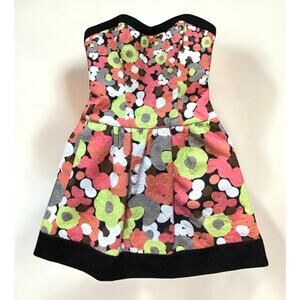 Jessica‎ Simpson Floral Strapless Mini Dress size 12